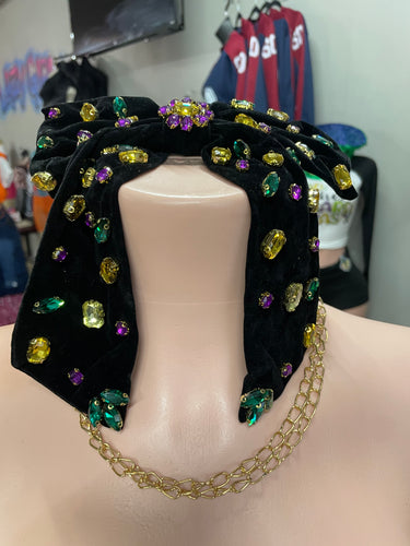 Mardi Gras Bejeweled Bow