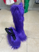 Load image into Gallery viewer, mardi gras fur boots