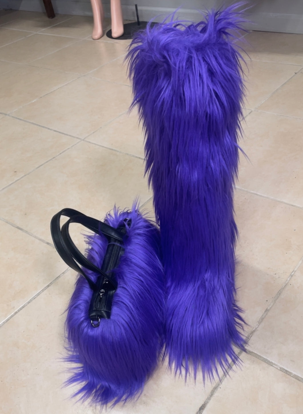 mardi gras fur boots