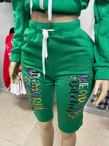 Lazy Girl Mardi Gras Bead-Up Tracksuit